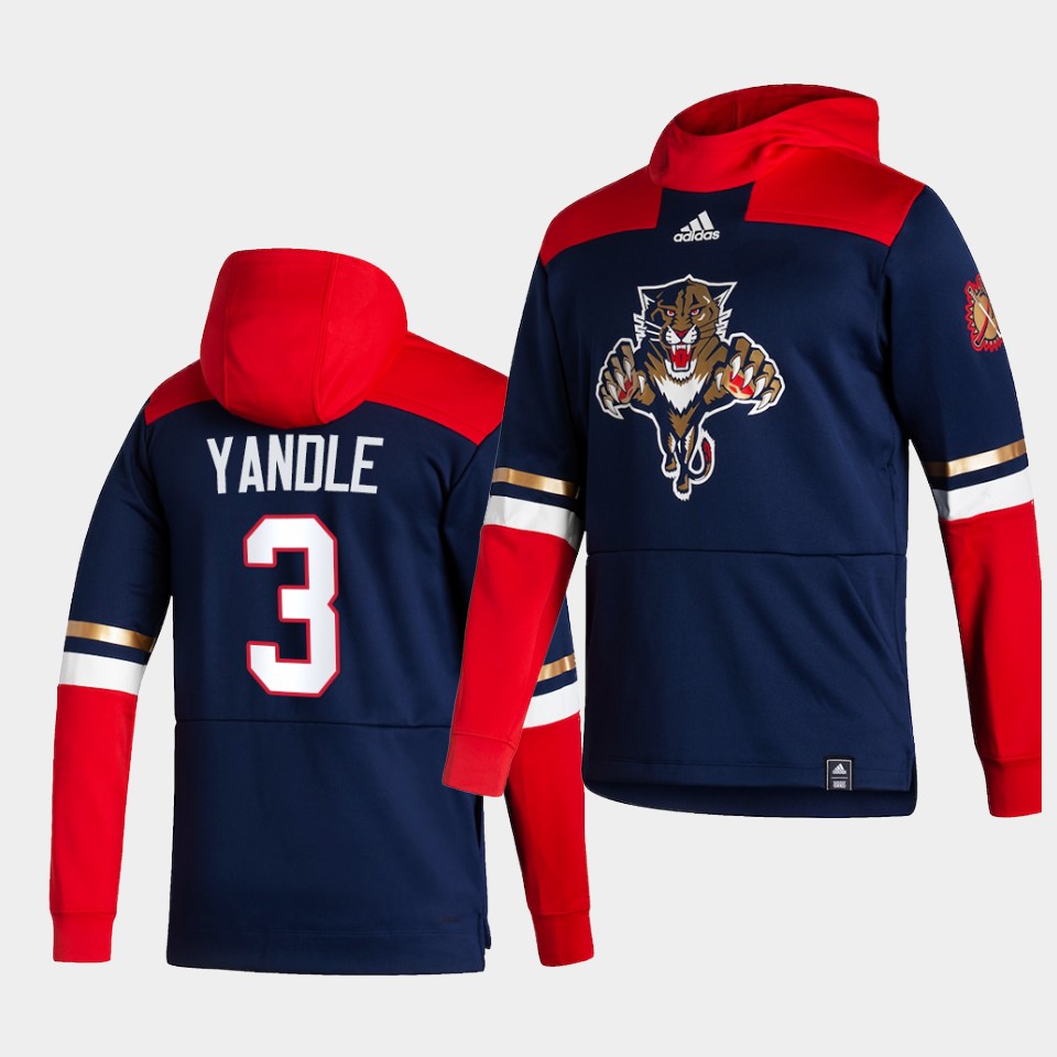 Men Florida Panthers #3 Yandle Blue NHL 2021 Adidas Pullover Hoodie Jersey->montreal canadiens->NHL Jersey